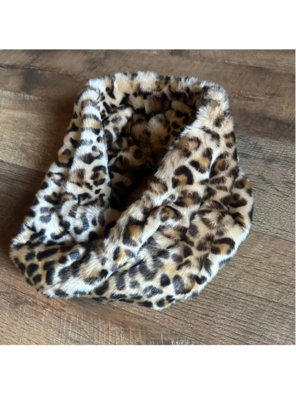 Women's Ann Taylor Leopard Print Faux Fur Infinity Scarf One Size Beige Black